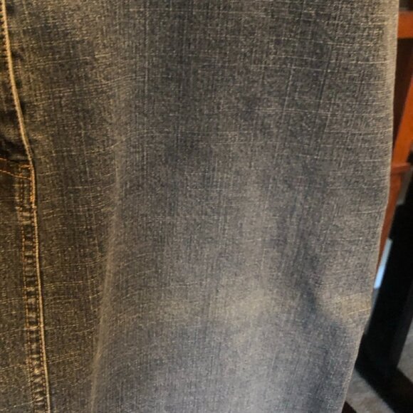 Kate Landry Vintage Bohemian Casual Knee-length Jean Skirt Embroidered Floral - Picture 6 of 11